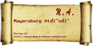 Mayersberg Aténé névjegykártya